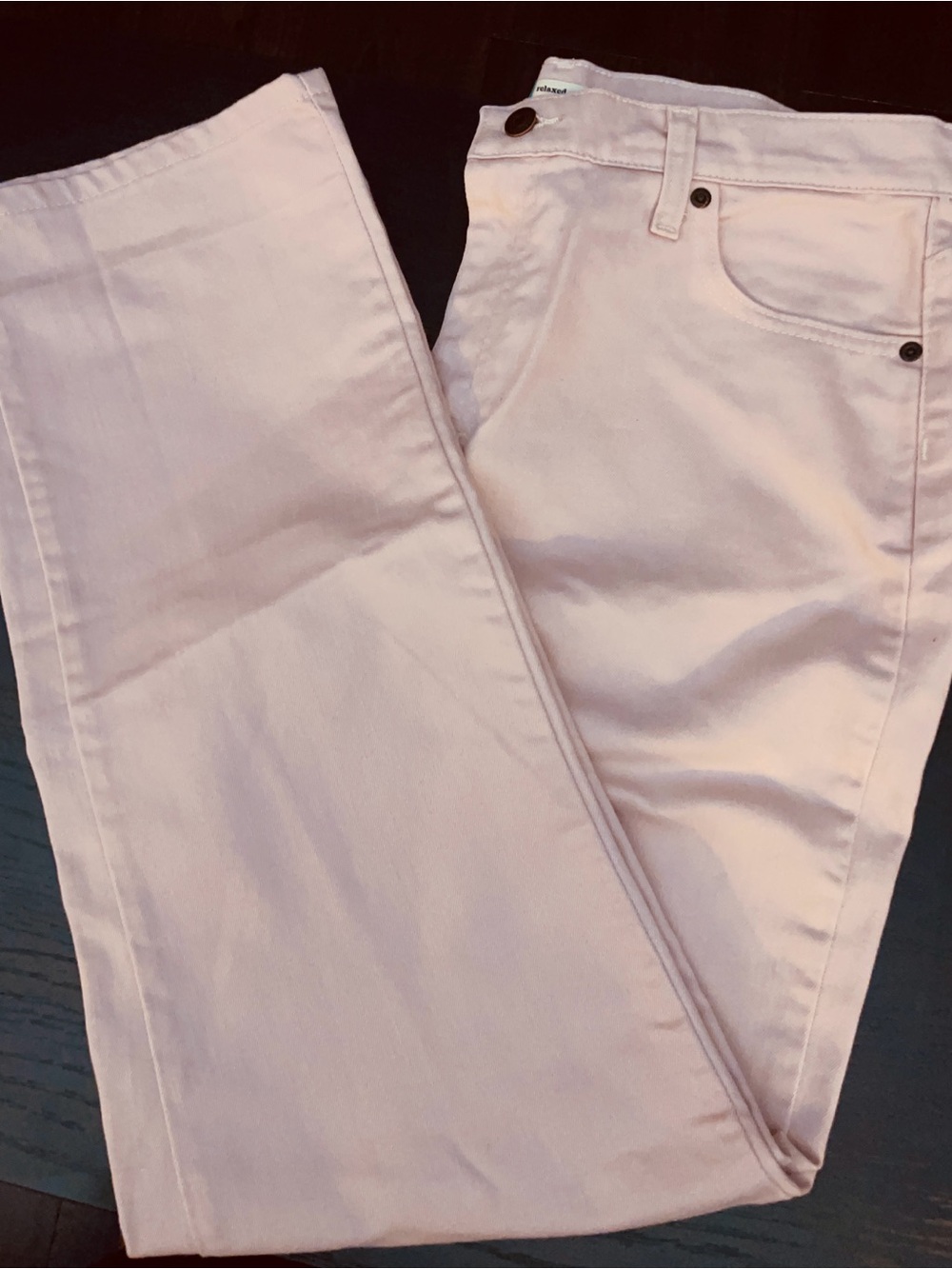 Lee Wmns Pale Pink Size 12 M  Relaxed at waist Straight-Leg Denim Jeans